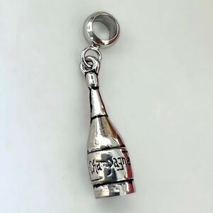 Champagne Bottle  Silver Charm